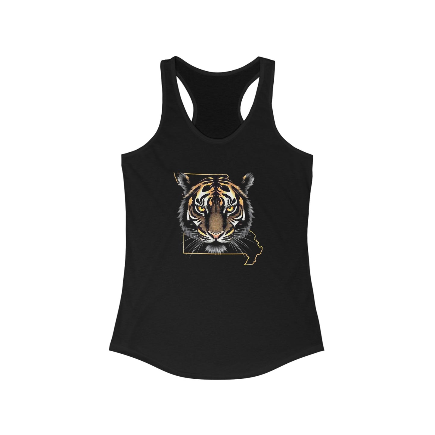 Tiger Graphic Women's Racerback Tank Top, Summer Workout Top, Casual Wear, Unique Graphic Tee