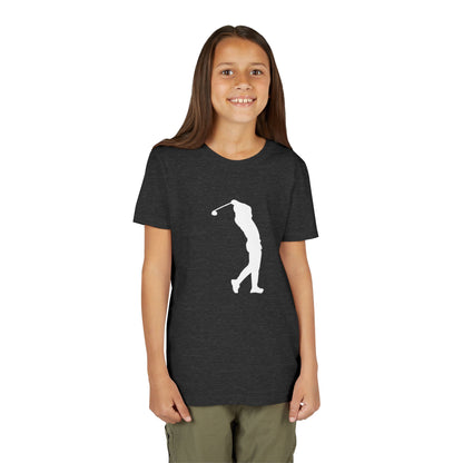 Youth Golf T-Shirt — Silhouette Golfer Short Sleeve Tee