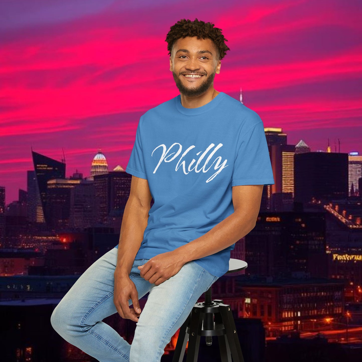 Philly Script T-Shirt — Handwritten City Pride Tee, Ultra Soft and Comfortable T-Shirt for any gameday.
