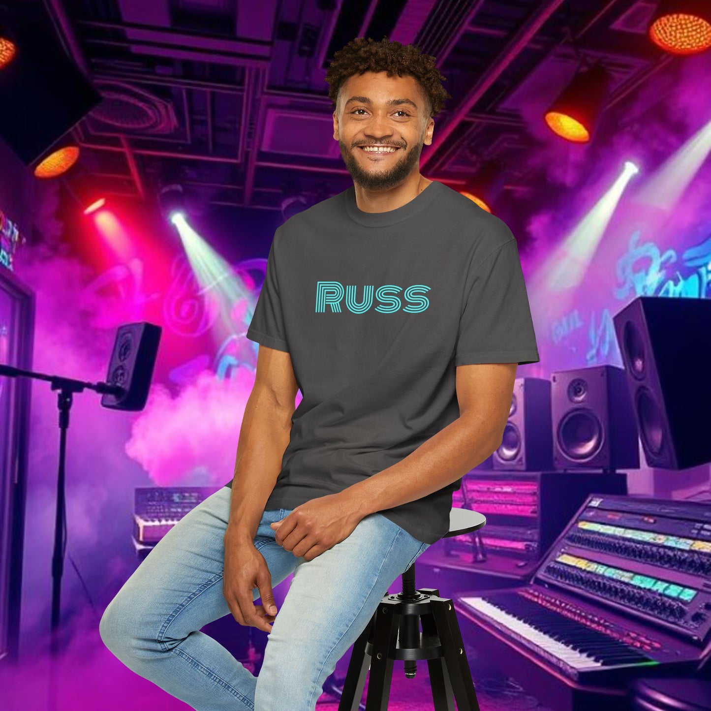 Russ Unisex T-Shirt with Retro Design, Hip-Hop Shirt, Casual Wear, Unique Style, Russ Apparel