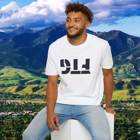 Upside Down FTG Unisex Softstyle T-Shirt - Trendy Fashion Tee, Everyday Comfort, Gift for Bobcat Fans, Gameday Wear, Relaxed Style