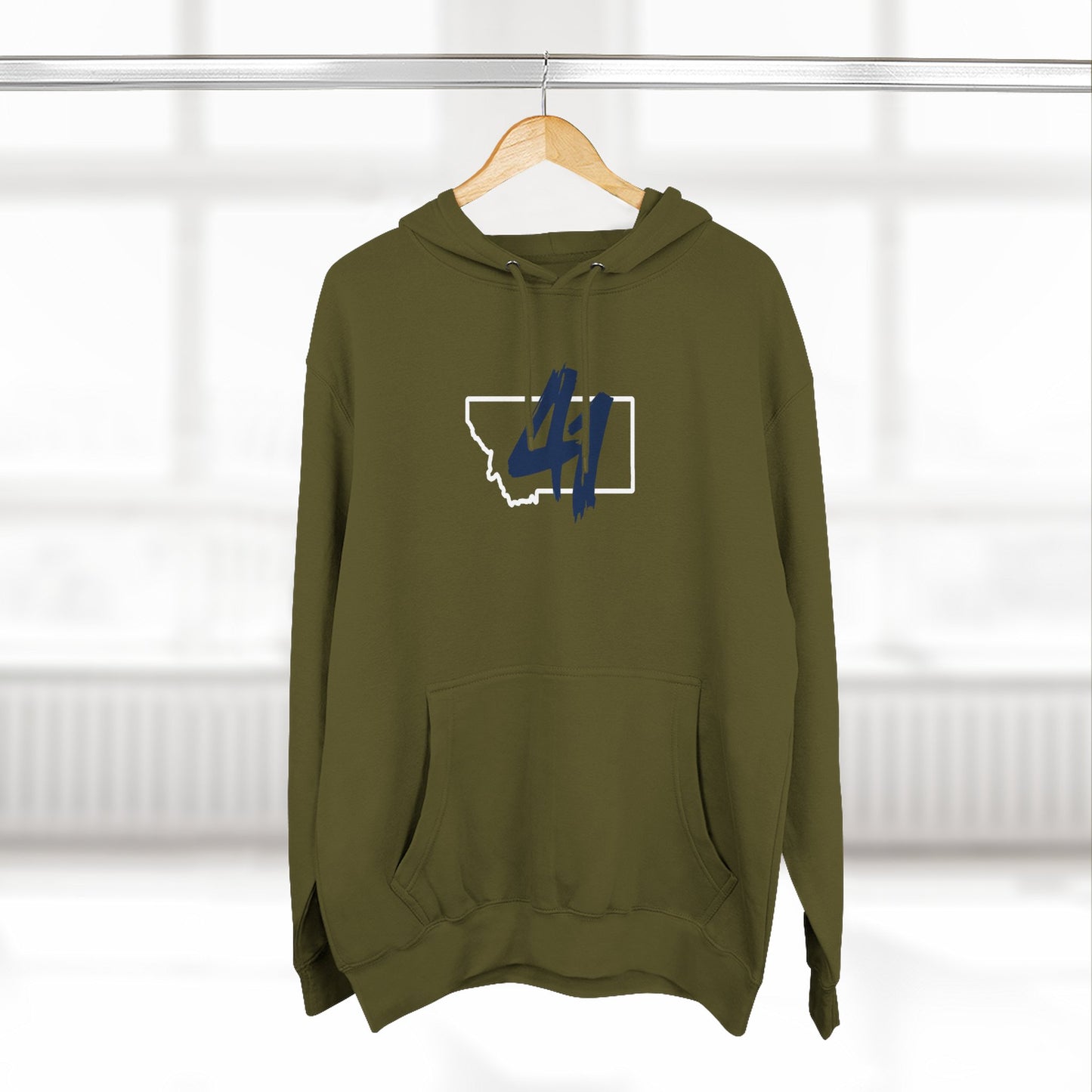 Montana '41' Outline Hoodie — Rustic State Pride Fleece Pullover