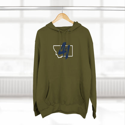 Montana '41' Outline Hoodie — Rustic State Pride Fleece Pullover