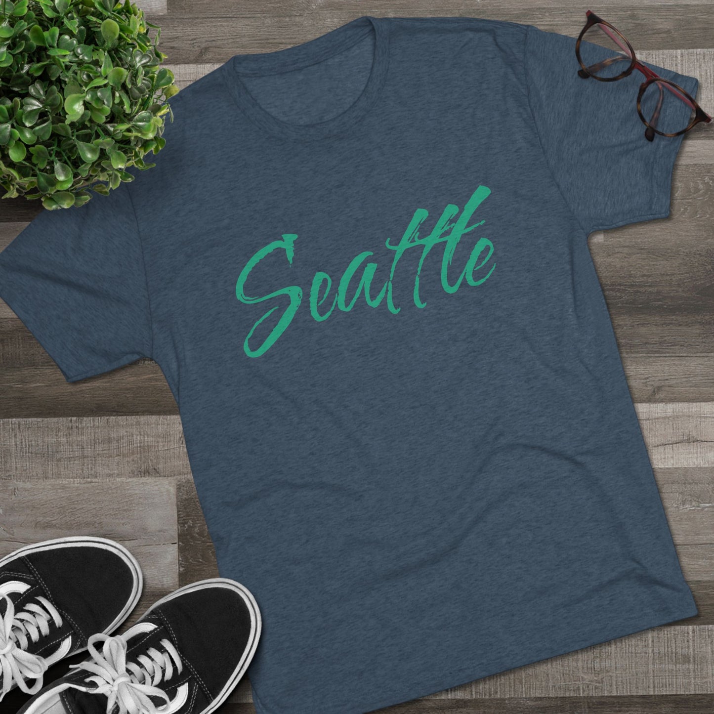Seattle Script Tee — Casual City Souvenir T-Shirt, Perfect for Gameday, Tri-Blend Soft Material