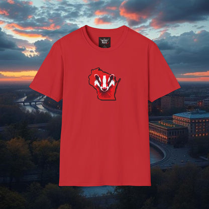 Wisconsin Softstyle T-Shirt, Unisex Tee, College Apparel, Game Day Shirt, Casual Wear, Gift for Fans