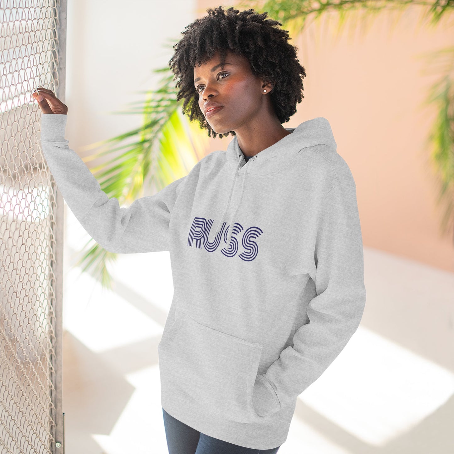 Russ Fleece Hoodie with RUSS Design, Perfect for Relaxation, Gifts, and Casual Outings, Urban Fashion, Rapper Hoodie