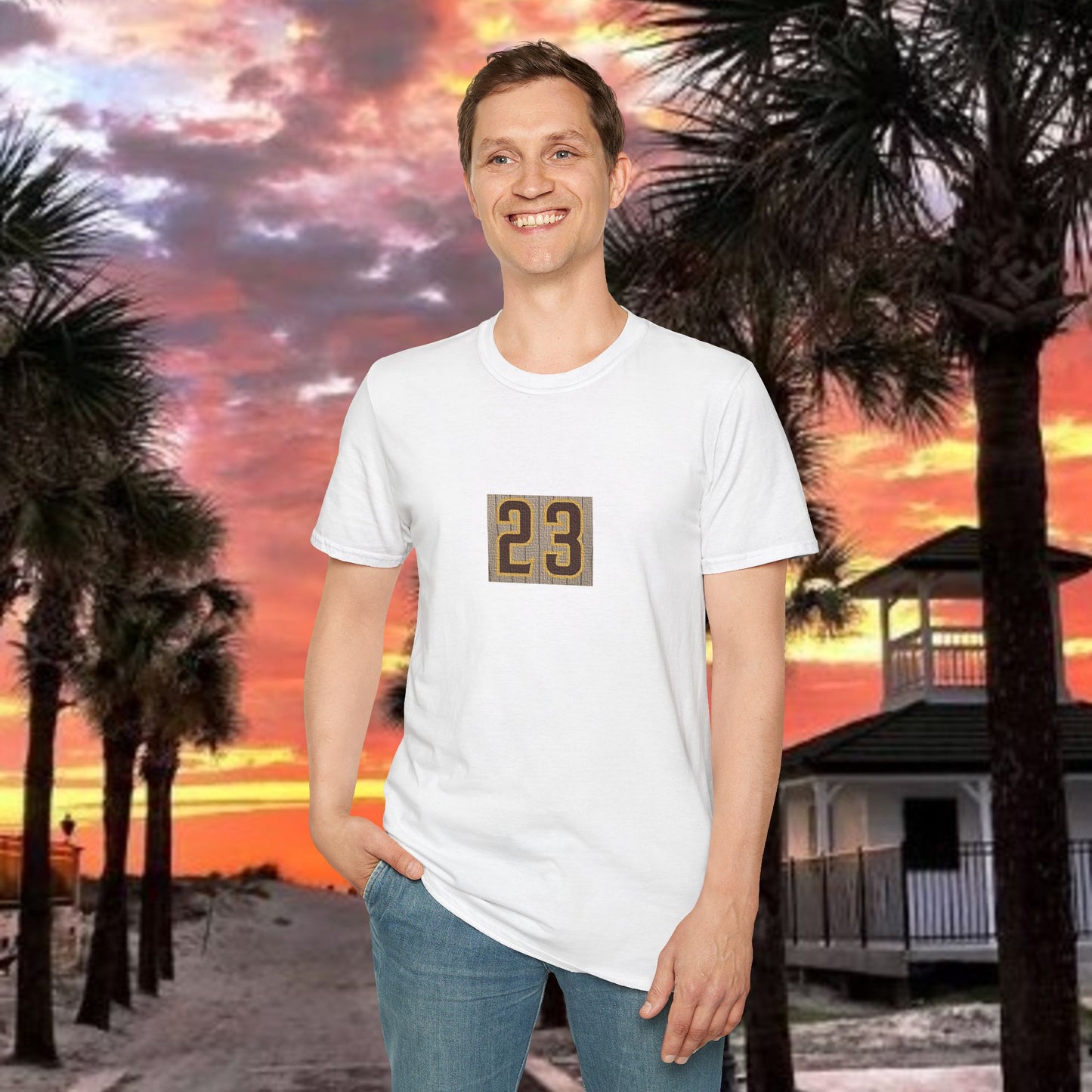 Baseball Stars Unisex Softstyle T-Shirt with Retro 23 Design, Casual Wear, Gift for Sports Lovers, Baseball Fans