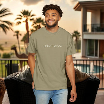 Unbothered Garment-Dyed T-Shirt, Relaxed Fit Tee, Casual Everyday Wear, Gift for Friends, Relaxation Apparel, Trendy Summer Top