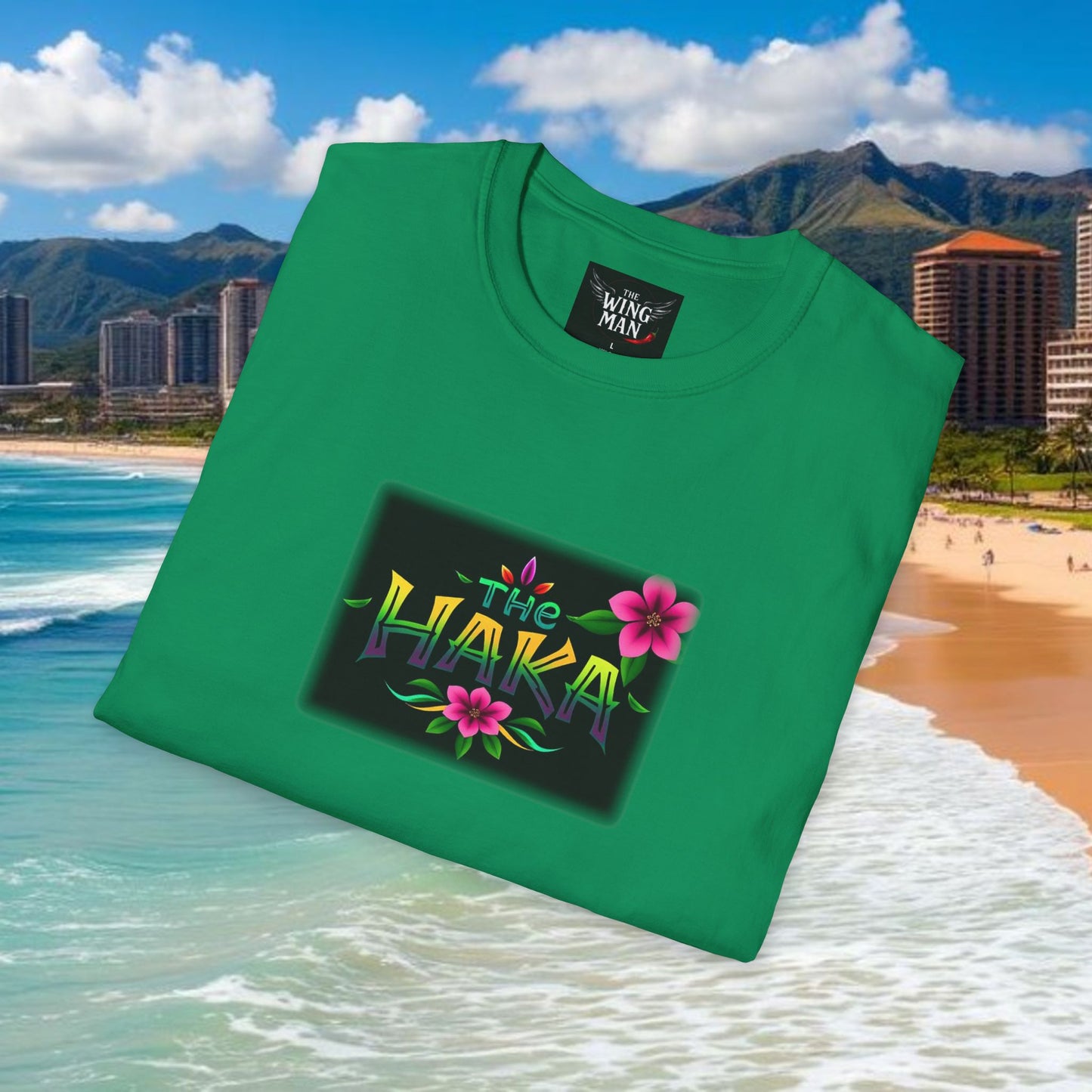 T-Shirt with HAKA Design, Tropical Vibe Tee, Perfect for Hawaii Fans, Unisex Graphic Tee, Summer Essentials, Gift for Friends