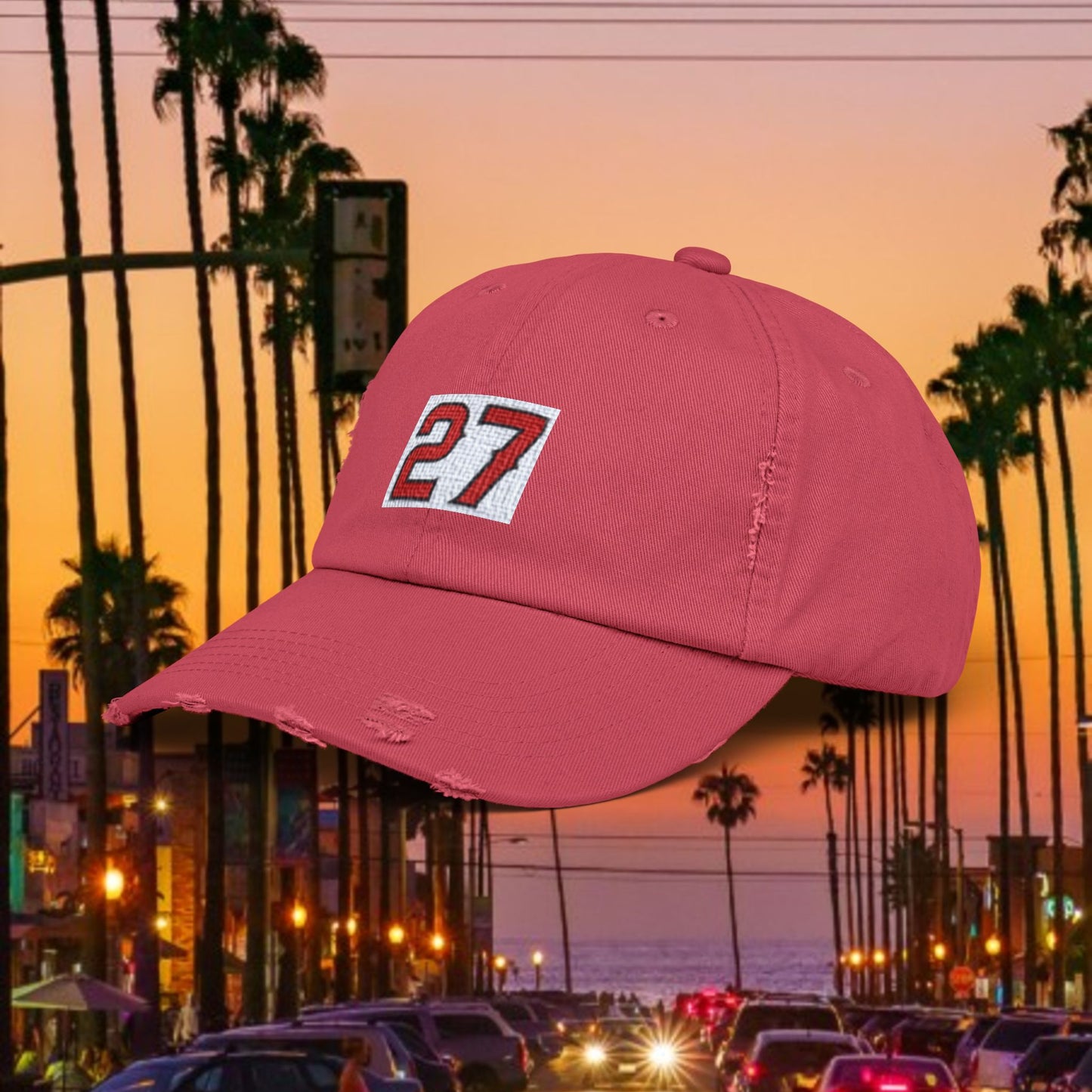 #27 Vintage Distressed Cap, Casual Hat, Everyday Wear, Sports Enthusiast Gift, LA Fans, Baseball Fans