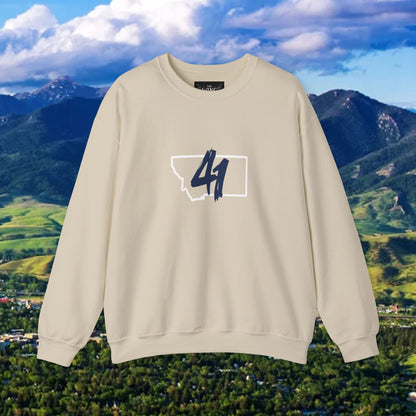 Montana 41 Crewneck Sweatshirt — State Outline Graphic