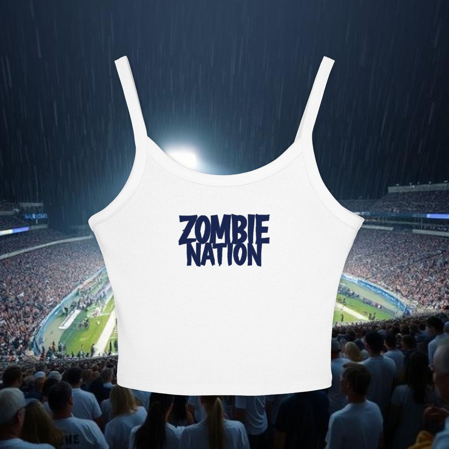 Zombie Nation Women's Spaghetti Strap Tank Top, Casual Summer Tee, Halloween Apparel, Graphic Tank, Festival Clothing