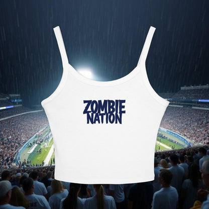 Zombie Nation Women's Spaghetti Strap Tank Top, Casual Summer Tee, Halloween Apparel, Graphic Tank, Festival Clothing
