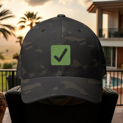 Cash it! Wing Man Designs, Closed-Back Structured Cap (Embroidery), Check Mark Hat