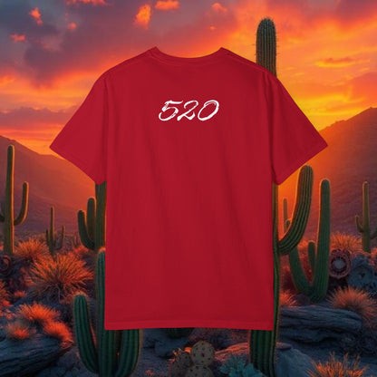 Tucson Arizona Area Code T-Shirt — 520 Back Print, Southwestern Travel Tee, Soft-Style