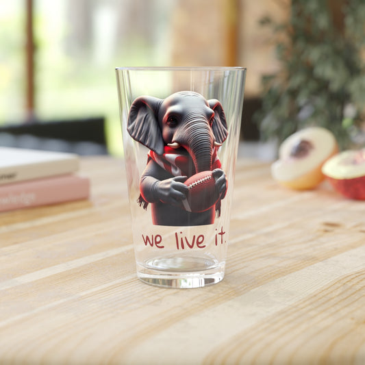 Football-Themed Pint Glass, Perfect for Game Day Gatherings, Sports Fans, Party Drinkware, Unique Gift for Him/Her