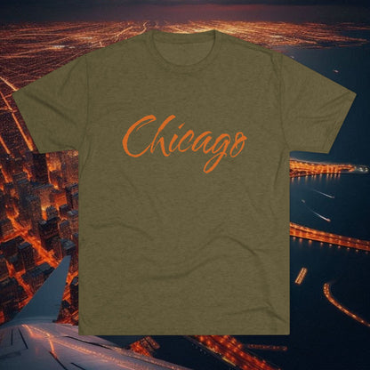 Chicago Script Tee – Handwritten City Shirt, Tr-Blend, Super Soft T-Shirt, Perfect for Gameday