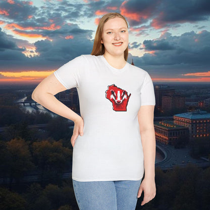 Wisconsin Softstyle T-Shirt, Unisex Tee, College Apparel, Game Day Shirt, Casual Wear, Gift for Fans