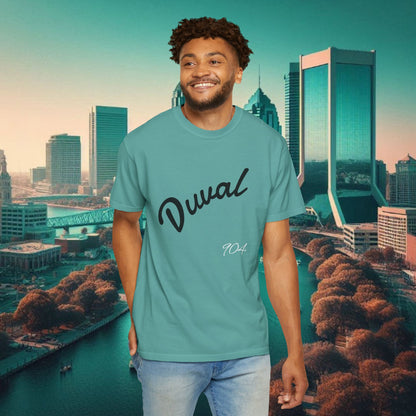 Duval Script T‑Shirt — Jacksonville Retro City Tee, Perfect for Gameday or Everyday Use. Soft style T-Shirt.