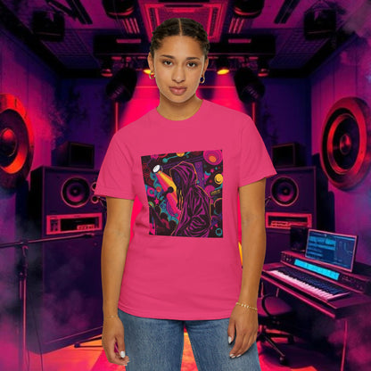 Colorful Unisex Garment-Dyed T-shirt, Artistic Graphic Tee, Music Festival Shirt, Casual Everyday Wear, Vibrant Streetwear, Unique Gift Idea