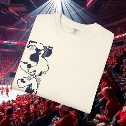 Detroit T-Shirt — Vertical Mascot Graphic with 'Detroit' Script