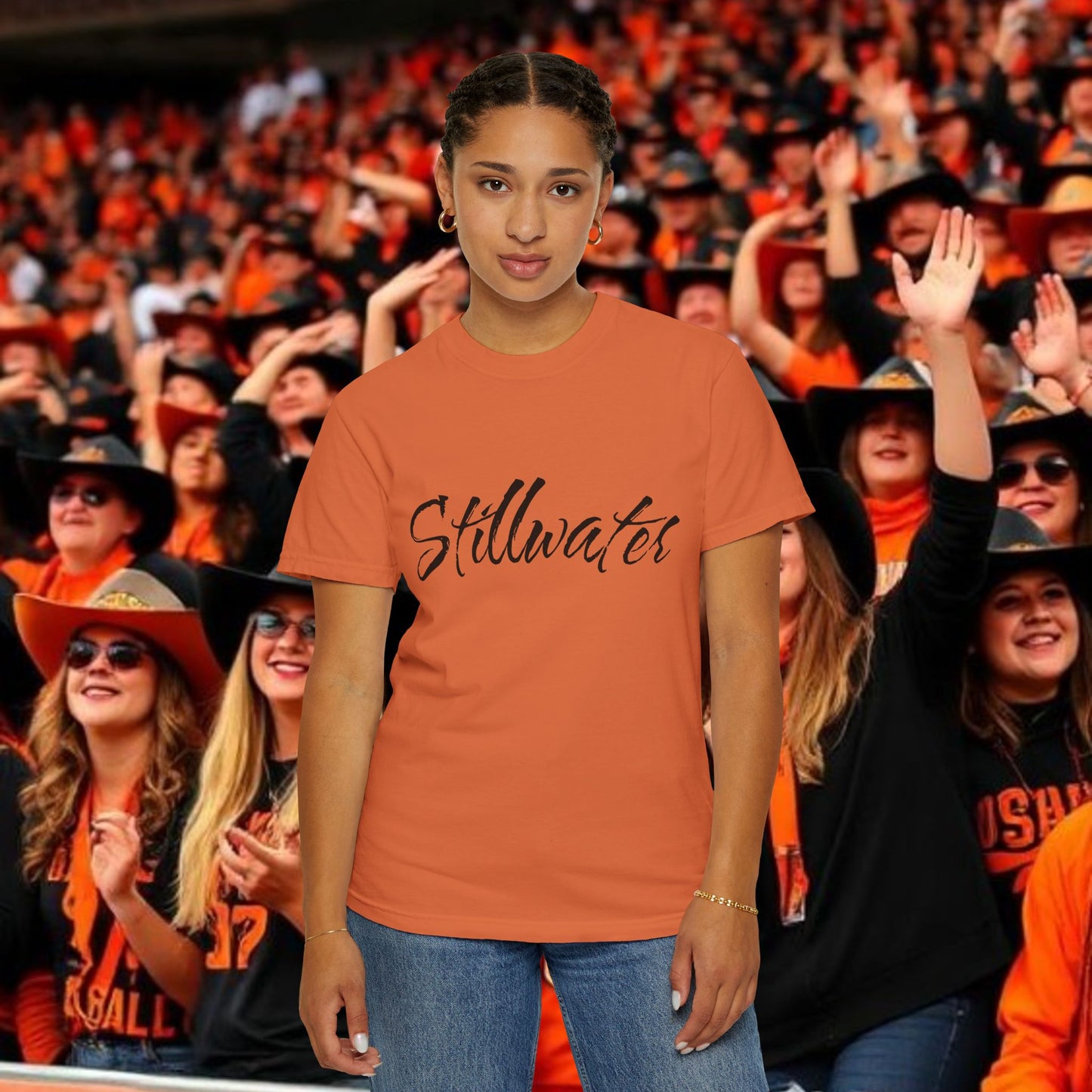 Stillwater Script T‑Shirt — Casual City Pride Tee, Soft-Style Shirt, Perfect for Gameday