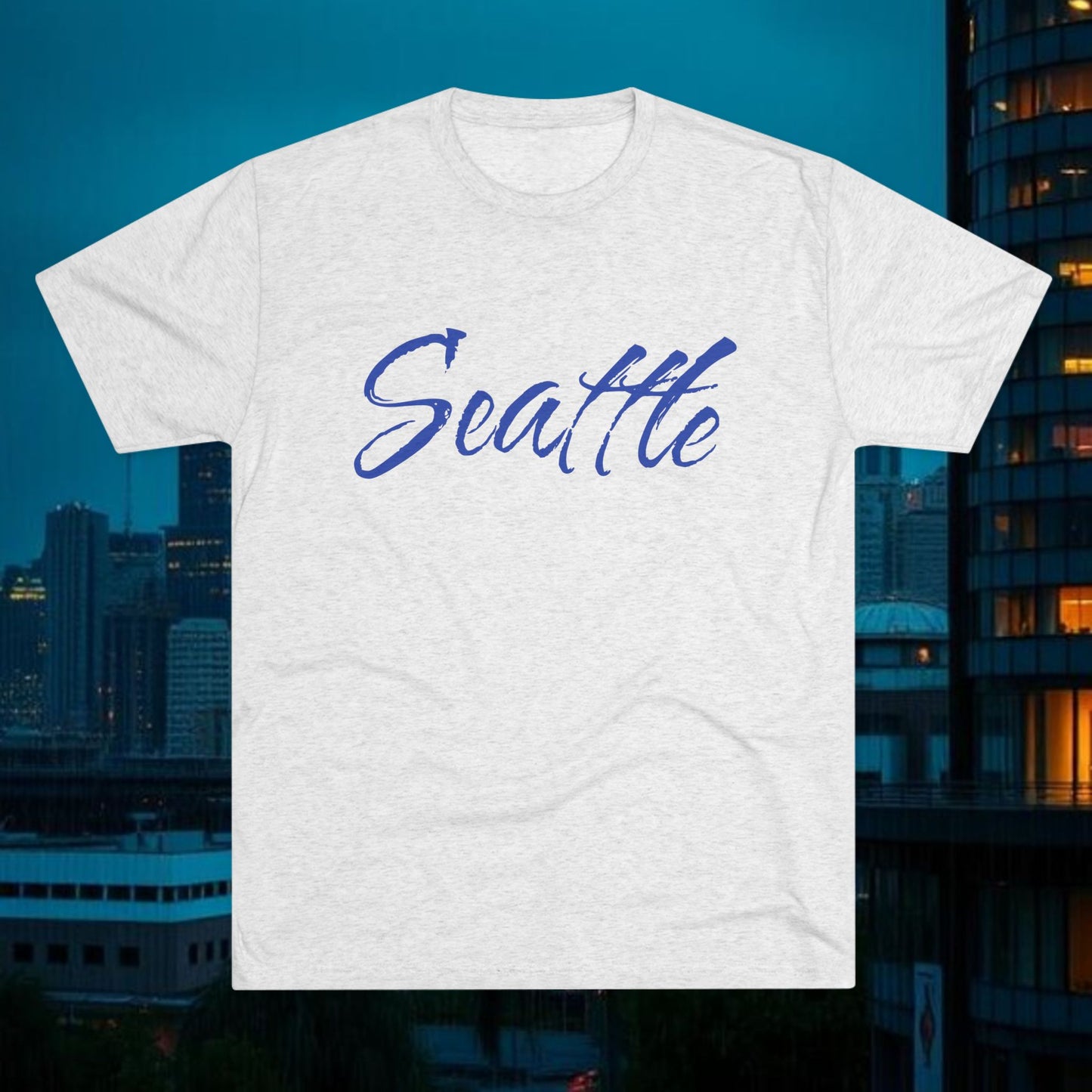 Seattle Script Tee — Casual City Souvenir T-Shirt, Perfect for Gameday, Tri-Blend Soft Material
