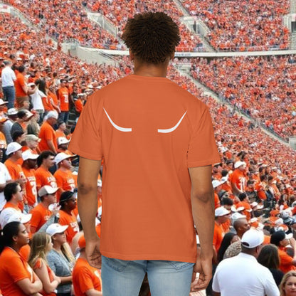 Austin Fan T-Shirt, Soft-style, front and back graphic. Stylish and fashionable tailgate attire.