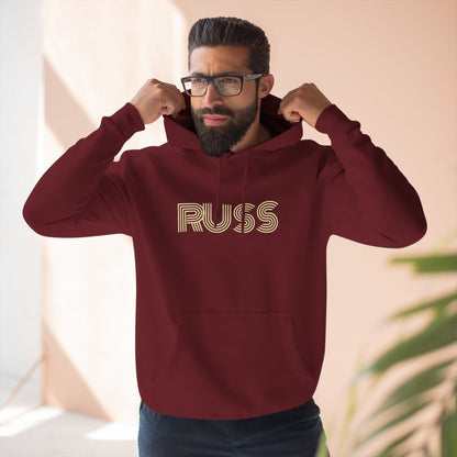 Russ Fleece Hoodie with RUSS Design, Perfect for Relaxation, Gifts, and Casual Outings, Urban Fashion, Rapper Hoodie
