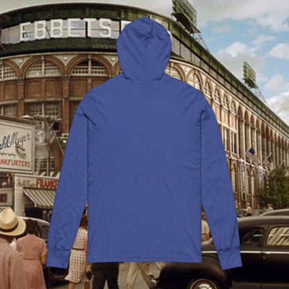 Baseball Legends Unisex Hooded Long Sleeve Tee, Retro Sportswear, Gift for Him, Baseball Enthusiast, Casual Everyday Tee