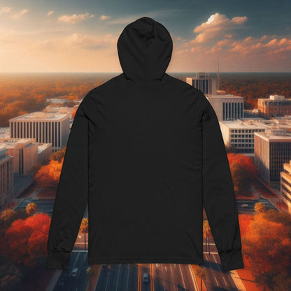 Unisex Hooded Long Sleeve Tee with STATE Design, Casual Wear, College Apparel, Sports Fan Gear, Gift for Football Fans