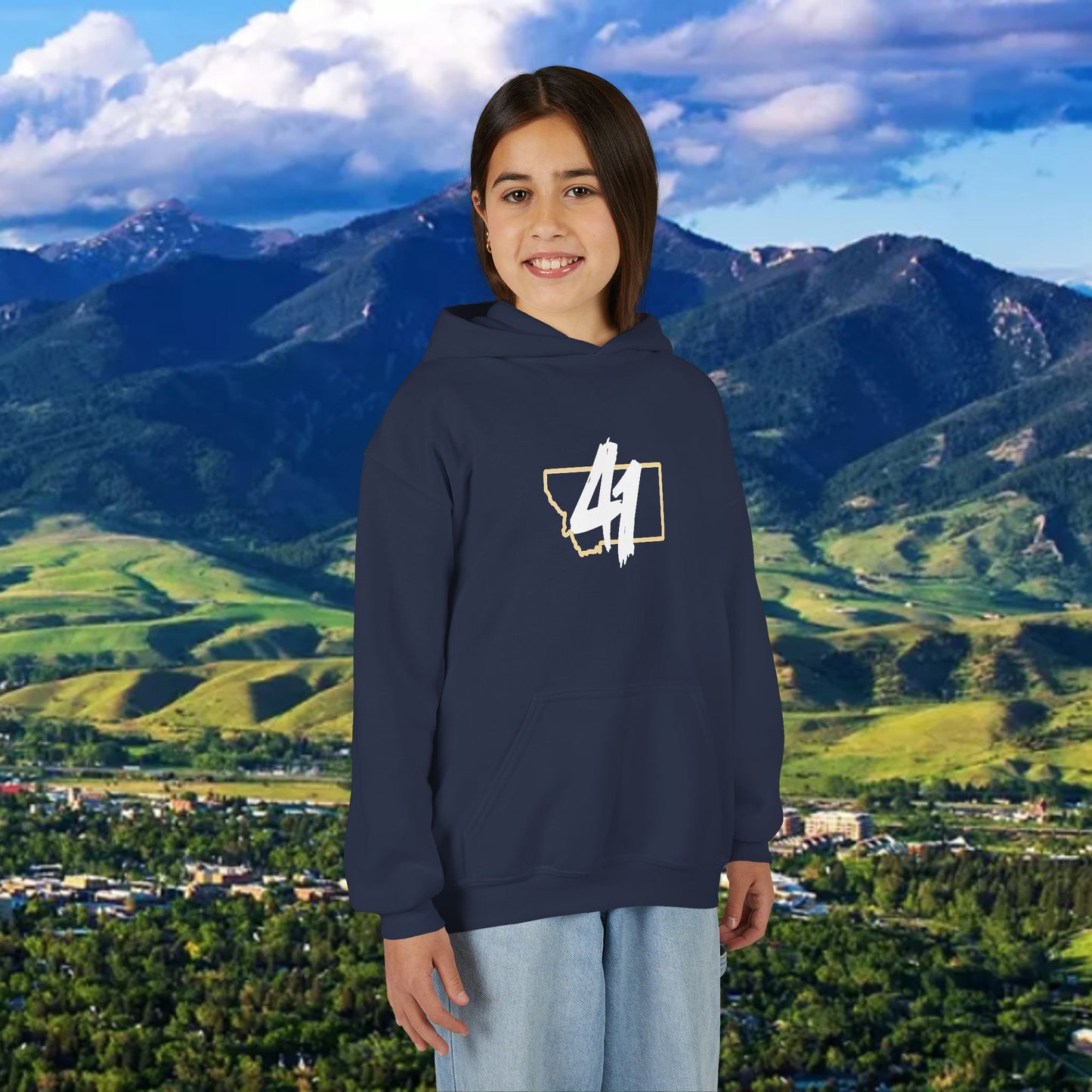 Youth Hoodie - '41' Minimalist Graphic Pullover