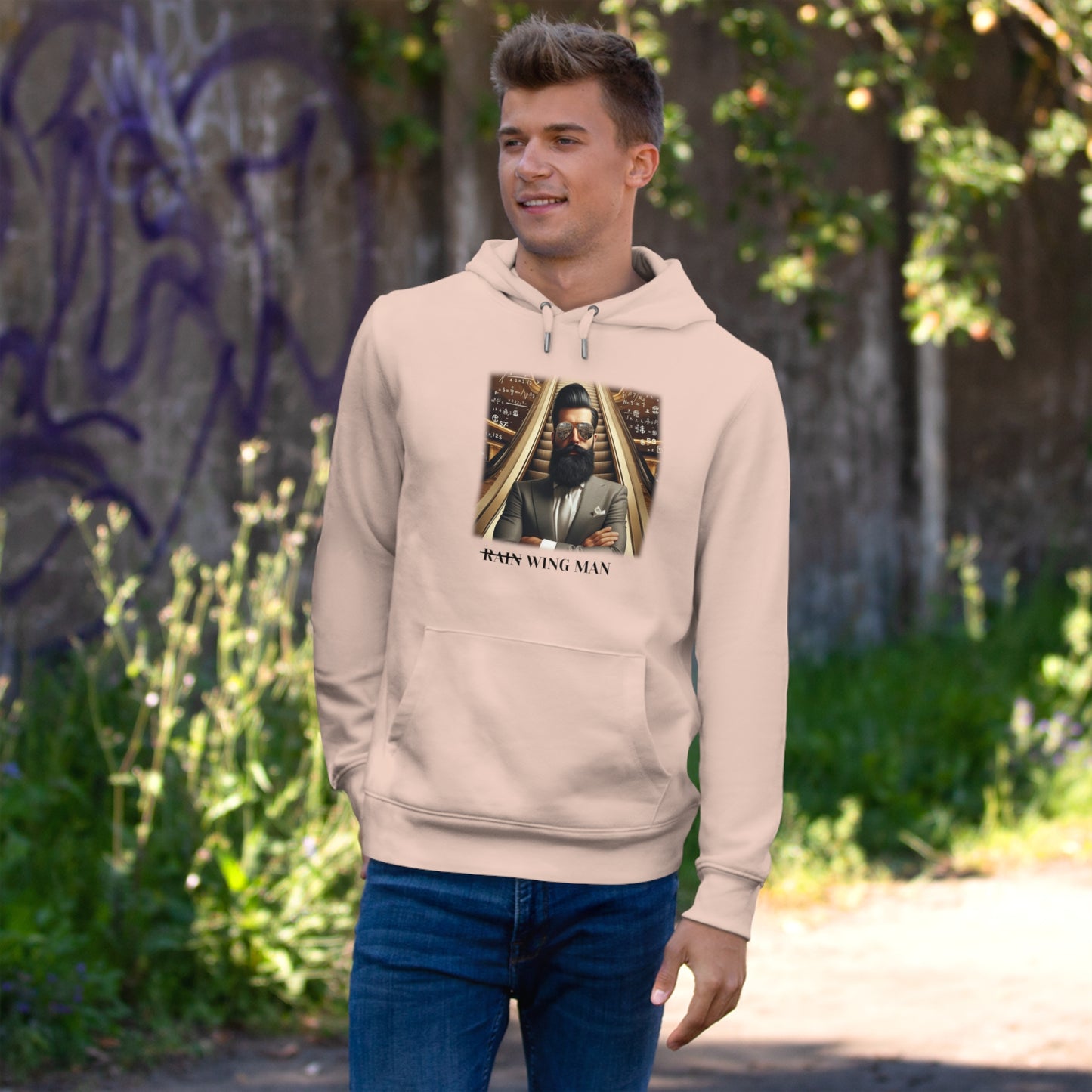 Wing Man Hooded Sweatshirt - Cozy Graphic Hoodie for King Vibe Lovers, Perfect for Casual Wear, Gifts, and Celebrations