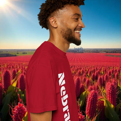 Lincoln Nebraska Area Code T-Shirt — White Tee with Red "Nebraska" & 402 Back Print, Soft-Style T-Shirt