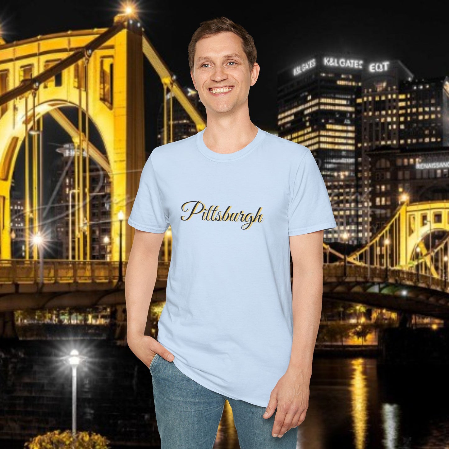 Pittsburgh Softstyle Tee, Unisex Graphic T-Shirt, Casual Wear, Sports Fan Apparel, Gift for Him/Her