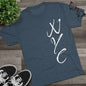 NYC Script Tee — 'REP' Skyline Back Graphic, Tri-Blend Soft T-Shirt