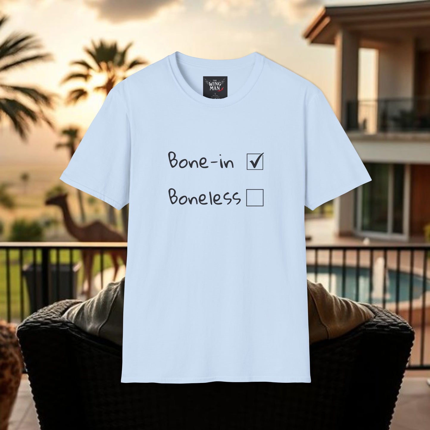 Humorous Foodie T-Shirt, Casual Wear for Food Lovers, Gift for Chefs, Bone-in vs Boneless Design, Fun Graphic Tee