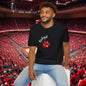 Raleigh Paw Print Unisex Softstyle T-Shirt, Fan Gear, College Spirit Wear, Game Day Apparel, Unique Gift for Students