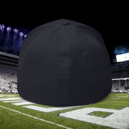 Fierce Silhouette Embroidered Hat - Stylish Closed-Back Structured Cap for Football Fans, Gameday, Tailgate, Unique Accessory