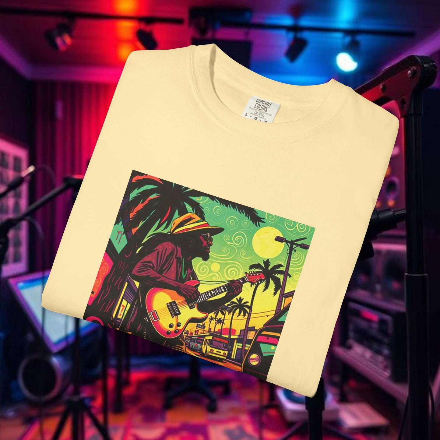 Vibrant Musician T-Shirt, Beach Vibes Shirt, Unisex Summer Tee, Perfect Gift for Music Lovers, Casual Party Wear