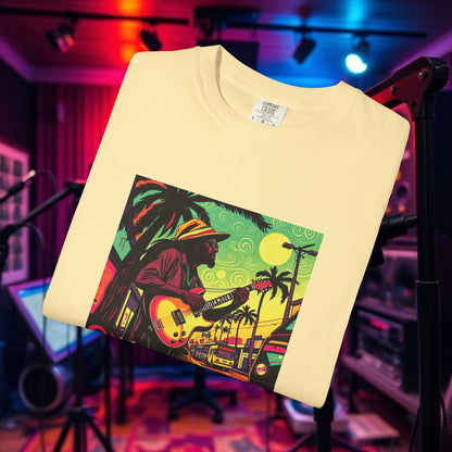 Vibrant Musician T-Shirt, Beach Vibes Shirt, Unisex Summer Tee, Perfect Gift for Music Lovers, Casual Party Wear