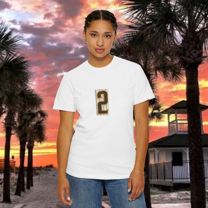 Number 2 Graphic T-Shirt — Bold Retro Patch Front & X Back Tee