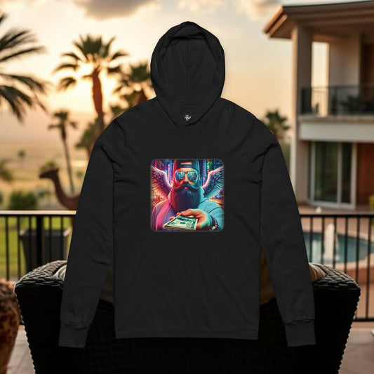 Wing Man "Cash It" Vibrant Graphic Hoodie, Stylish Long Sleeve Tee, Cozy Fashionable Layer, Perfect Gift for Music Lovers, Casual Streetwear