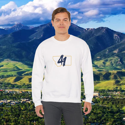 Montana 41 Crewneck Sweatshirt — State Outline Graphic