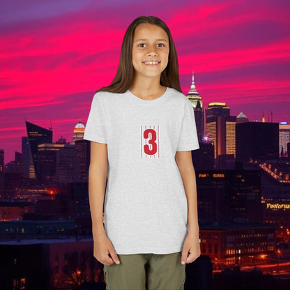 Baseball Stars Youth Short Sleeve Tee with Number 3, Kids Casual Wear, Birthday Gift, Sports Day, School Activities, Team Spirit