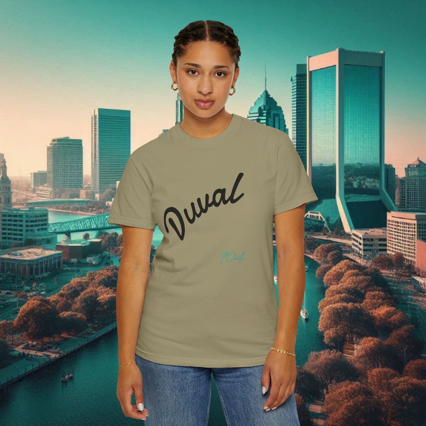 Duval Script T‑Shirt — Jacksonville Retro City Tee, Perfect for Gameday or Everyday Use. Soft style T-Shirt.