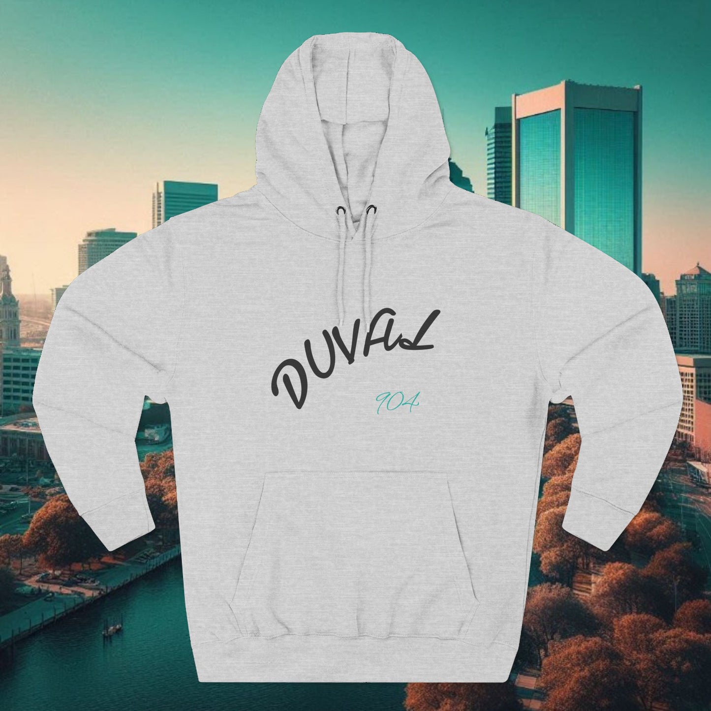 Duval Script Hoodie — Jacksonville City Name Pullover, 904 Area Code, Perfect for Gameday or a Concert