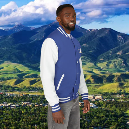 Letterman Jacket – Varsity Blue Fist Patch with FLC Back