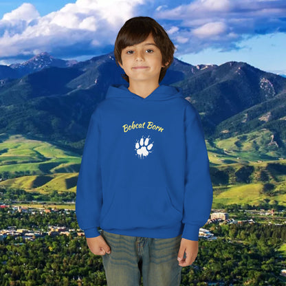 Bobcat Born Youth Hoodie, Cozy Sweatshirt for Kids, Great for School, Outdoor Adventures, Gifts, Sports Events