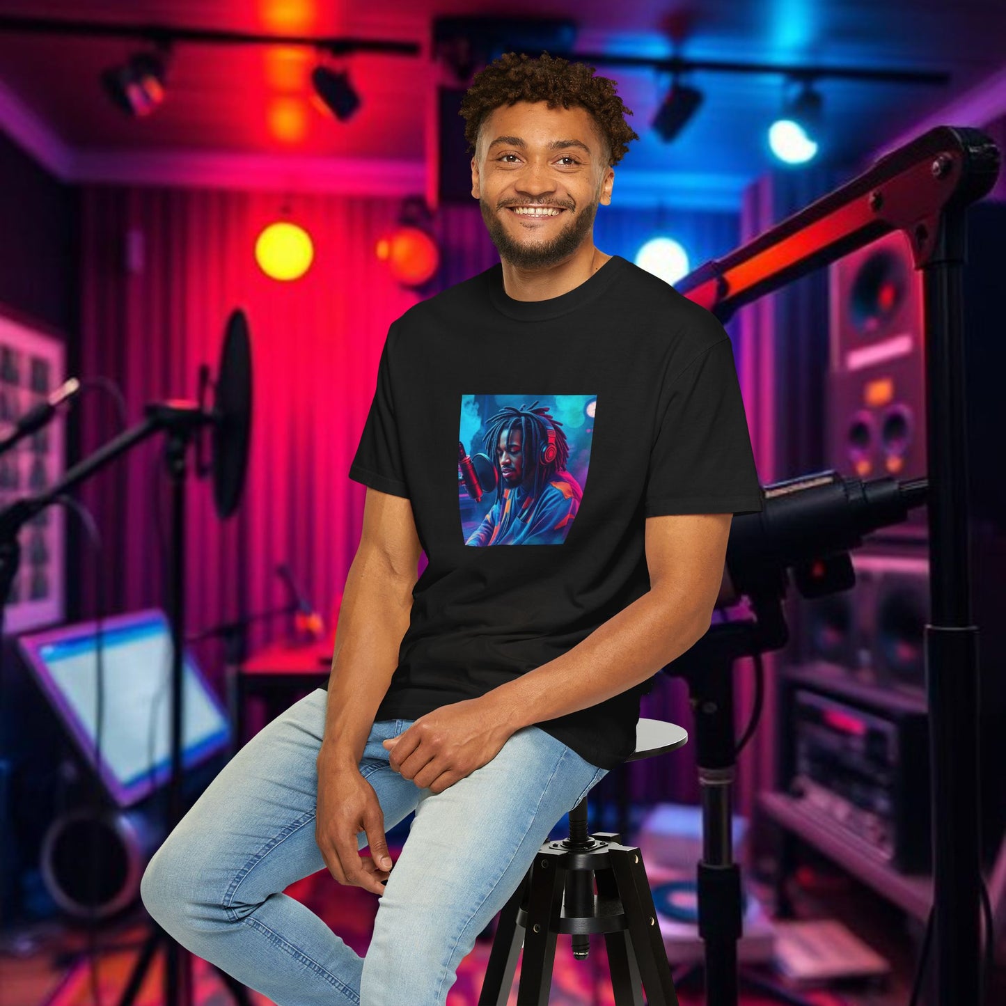 Vibrant Music Lover's T-Shirt, Artistic Tee for Musicians, Gift for Hip-Hop Fans, Unisex Apparel, Casual Streetwear Style